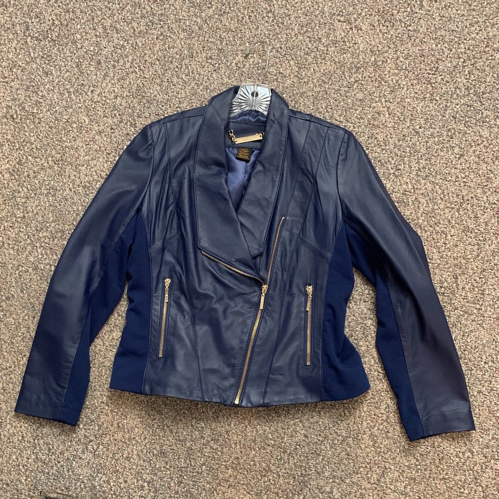 Iman Platinum Collection Leather Moto Jacket